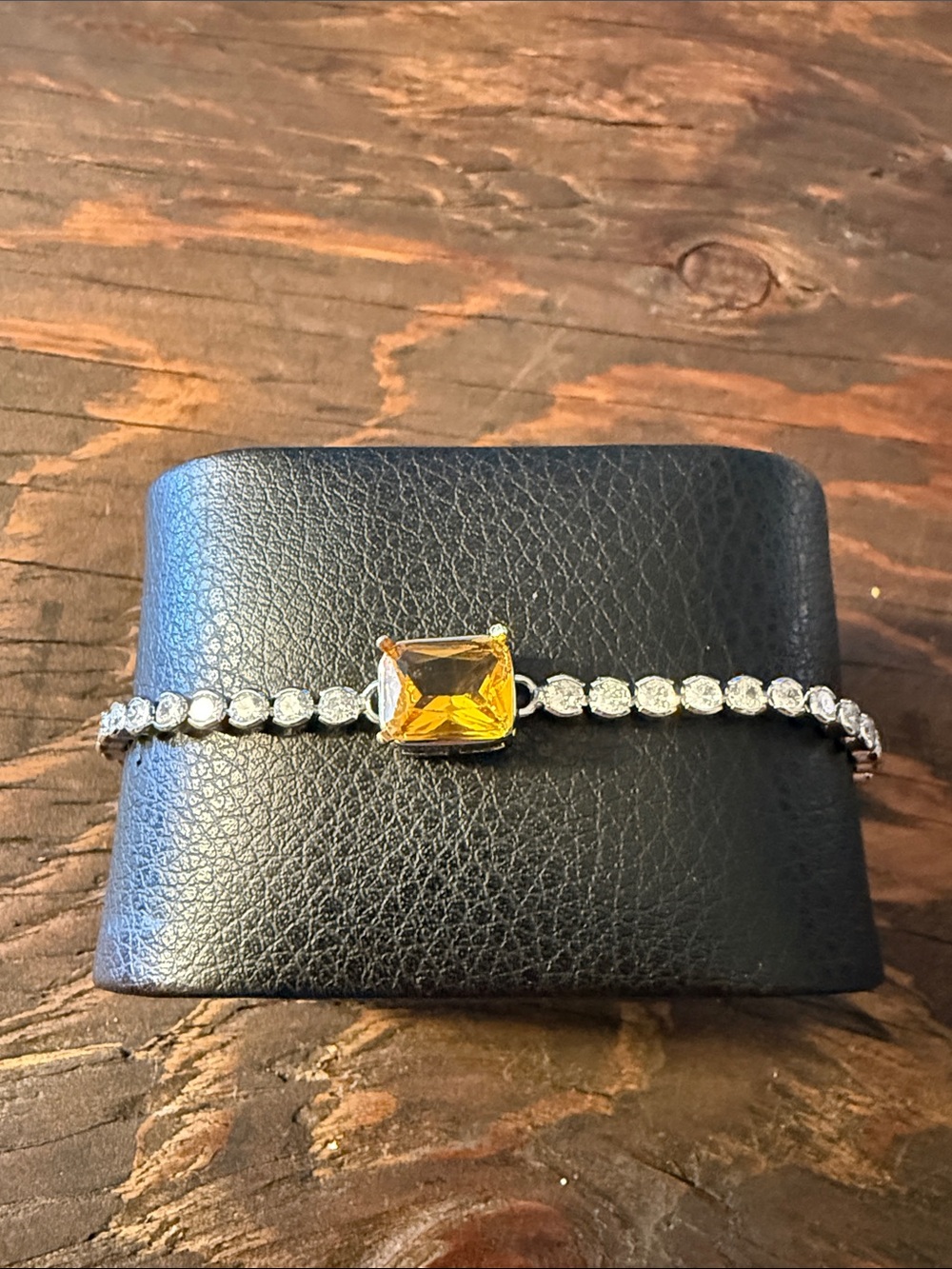 Women's Citrine & Diamond Tennis men's Citrine & Diamond Tennis Bracelet PT950